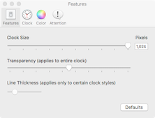 clock settings panel